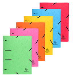 Cartellina 3 lembi forata c/elastico colori ass. Cartoncino lustre' punchy