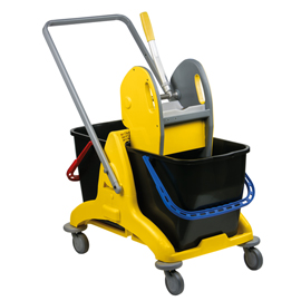 Carrello doppia vasca 25+25lt con pressa pressclean