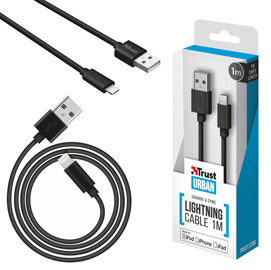 Cavo lightning-usb (1mt) nero trust