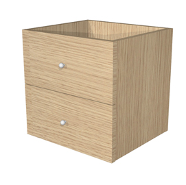 Cassettiera 2cass. Rovere per libreria rainbow