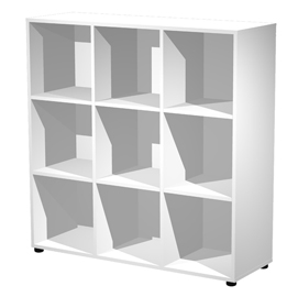 Contenitore a 9 caselle a giorno 119x40xh120,6cm bianco - maxi rainbow