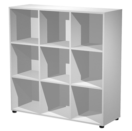 Contenitore a 9 caselle a giorno 119x40xh120,6cm grigio - maxi rainbow
