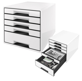 Cassettiera drawer cabinet cube 5 bianco leitz