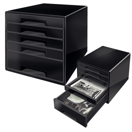 Cassettiera drawer cabinet cube 5 nero leitz