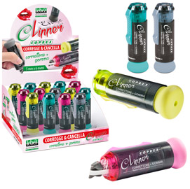 Correttore con gomma 5mmx6mt clipper colori assortiti lebez