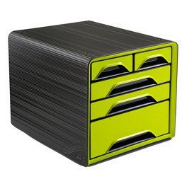 Cassettiera 5 cassetti misti nero/verde anice 7-213 smoove cep