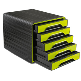 Cassettiera 5 cassetti standard nero/verde anice 7-111 smoove cep