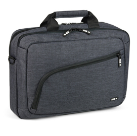 Cartella a 2 scomparti p/notebook city time in tessuto grigio scuro niji