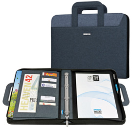 Cartella portablocco c/manici blu/blu chiaro dim. 28.5x36cm city time niji