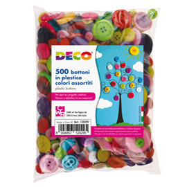 Confezione 650 bottoni in plastica colori assortiti cwr