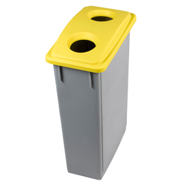 Contenitore office 90lt + coperchio giallo per bottiglie e lattine