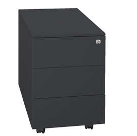 Cassettiere in metallo 3cass. 40x59x55cm nero kub8