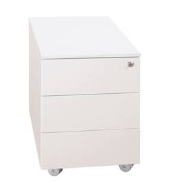 Cassettiere in metallo 3cass. 40x59x55cm bianco kub8