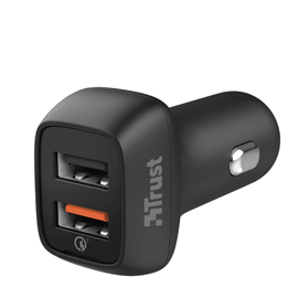 Caricabatterie usb ultrarapido qmax - 2 porte - da auto - trust