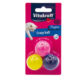 Crazy ball per gatti - vitakraft - conf. 3 pezzi