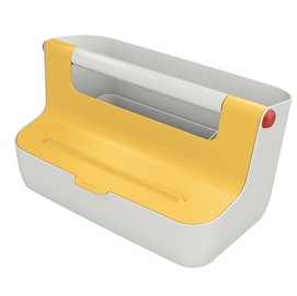 Cassetta portaoggetti con maniglia cosy - giallo - leitz