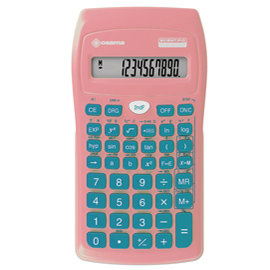 Calcolatrice scientifica becolor - 10+2 cifre - rosa chiaro - tasti petrolio - osama