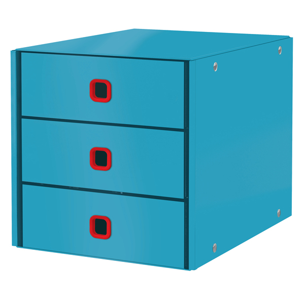 Cassettiera clickstore cosy - 3 cassetti - blu - leitz