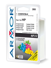 Cartuccia colori per hp n22 psc 1410, 1415, deskjet f380, d1360 doppia capacita