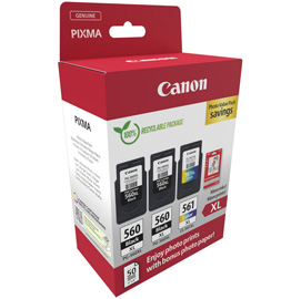 Canon cartuccia ink pg-560xlx2/cl-561xl+conf. Fogli