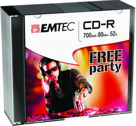 Cd-r emtec 80min/700mb 52x slim case (kit 10pz)