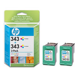 Confezione multi pack da 2 hp 343 tricromia