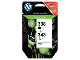 Confezione multi pack da 2 hp 338/343 nero/colori pacco misto
