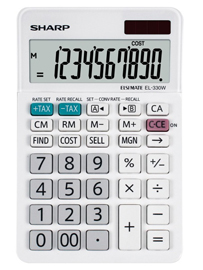 Calcolatrice da tavolo EL 330W, 10 cifre, Bianca