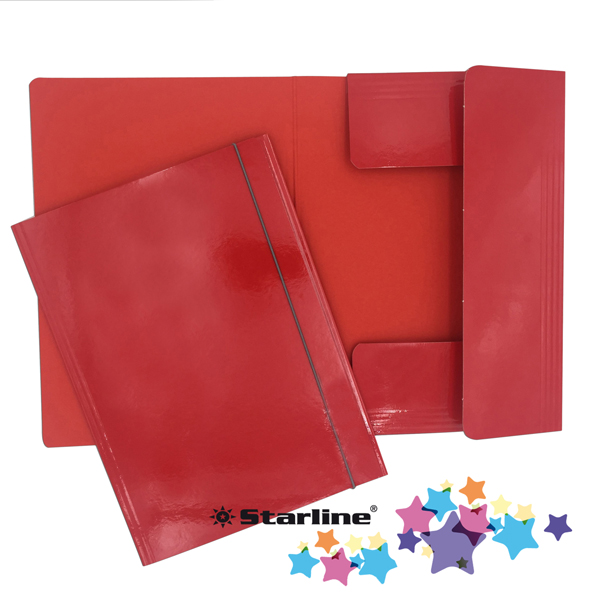 Cartella con elastico 25x34cm rosso queen starline