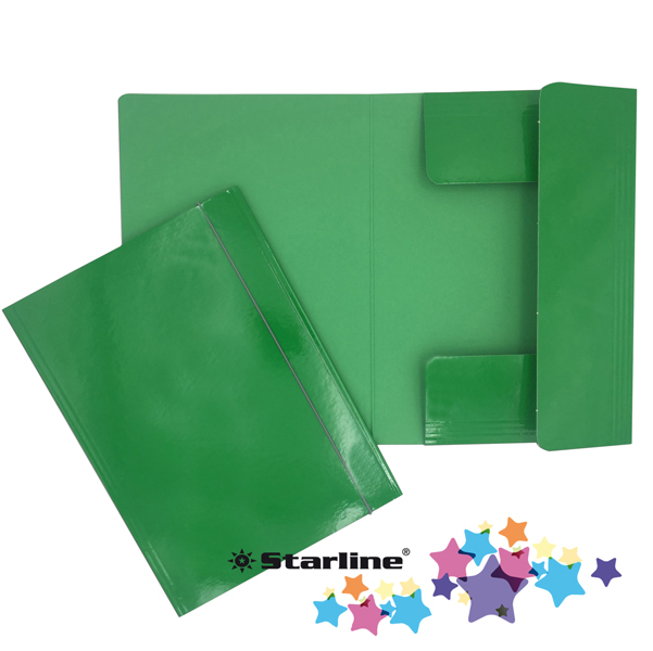 Cartella con elastico 25x34cm verde queen starline