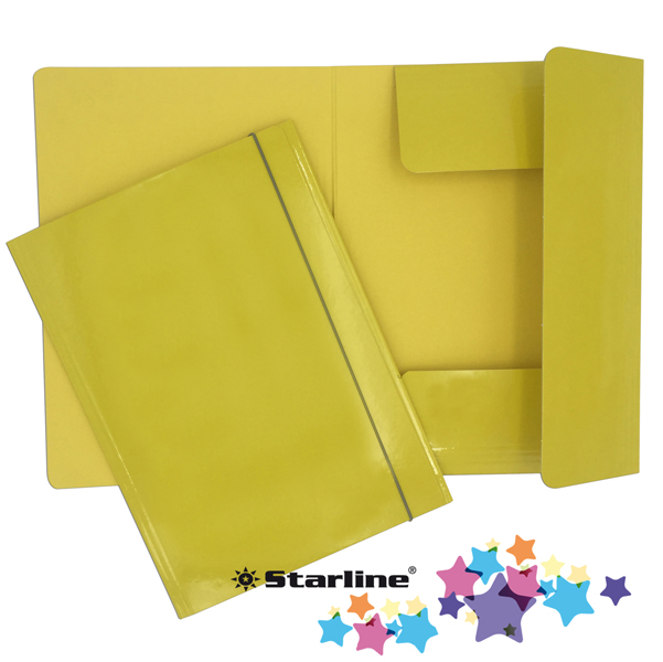 Cartella con elastico 25x34cm giallo queen starline