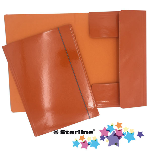 Cartella con elastico 25x34cm arancio queen starline