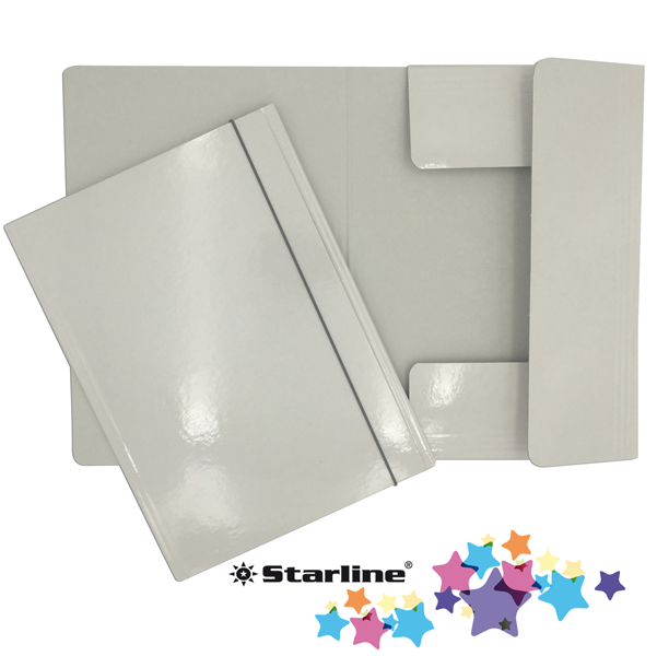 Cartella con elastico 25x34cm bianco queen starline