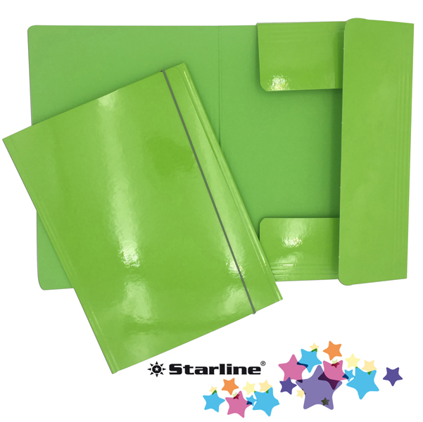Cartella con elastico 25x34cm verde prato queen starline