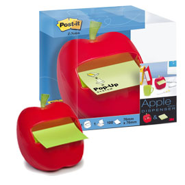 Dispenser mela+1 ricarica post-it®z-notes 76x76mm verde pastello/neon