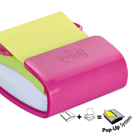Dispenser pro fucsia +1 post-it®super sticky z-notes verde asparago 76x76mm