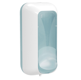 Dispenser per sapone liquido - 217 x 117 x 103 mm - capacita' 0,55 lt - bianco/azzurro - replast