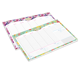 Desk planner nature flowers - da scrivania - 42 x 29,5 cm - pigna