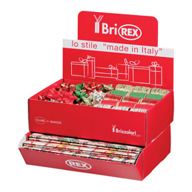 Espositore fantasie natale - carta regalo/stelle/rocchetti - fantasie assortite - rex sadoch