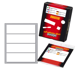 Etichetta adesiva bianca 110x34mm (10fogli x 4etichette) markin
