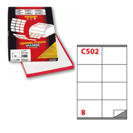 Etichetta adesiva c/502 bianca 100fg a4 105x72mm (8et/fg) markin