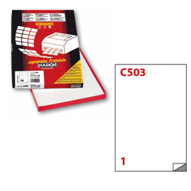 Etichetta adesiva c/503 bianca 100fg a4 210x297mm (1et/fg) markin