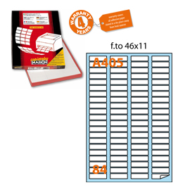 Etichetta adesiva a/405 bianca 100fg a4 46x11,1mm (84eti/fg) markin