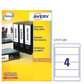 Etichetta adesiva l7171 bianca coprenti 25fg a4 200x60mm (4et/fg) avery