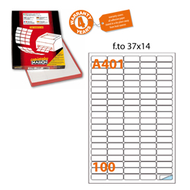 Etichetta adesiva a/401 bianca 100fg a4 37x14mm (100eti/fg) markin