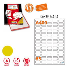 Etichetta adesiva a/400 oro 100fg a4 laser 38,1x21,2mm (65et/fg) markin