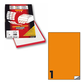 Etichetta adesiva c/503 arancio fluo 100fg a4 210x297mm (1et/fg) markin