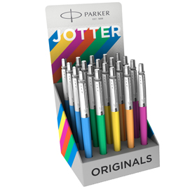 Expo 20 penne a sfera m jotter orig. Plastic assor. (ma/ar/ve/gi/bl) parker