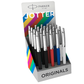 Expo 20 penne a sfera m jotter original plastic assor. (ne/ro/bi/bl) parker