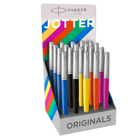 Expo 20 stilografiche m jotter orig. Plastic assor. (ne/ma/ar/gi/bl) parker